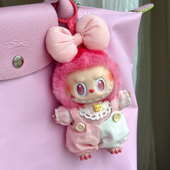 [BUNDLE of 2] Labubu Outfits – Red Overalls & Bow Tie Butterfly Set 🎀 - Picture 4 of 7